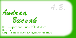 andrea bucsak business card